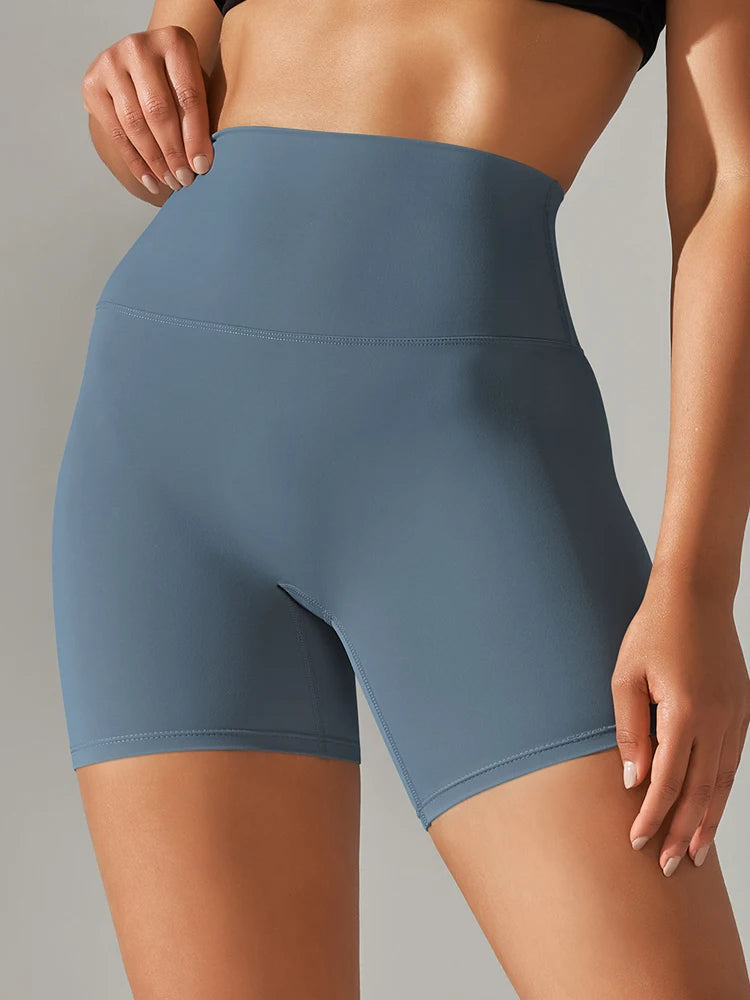 Short de sport pour femme, legging de yoga, short de fitness taille haute, anti-squat, séchage rapide, idéal pour le cyclisme et la salle de sport.