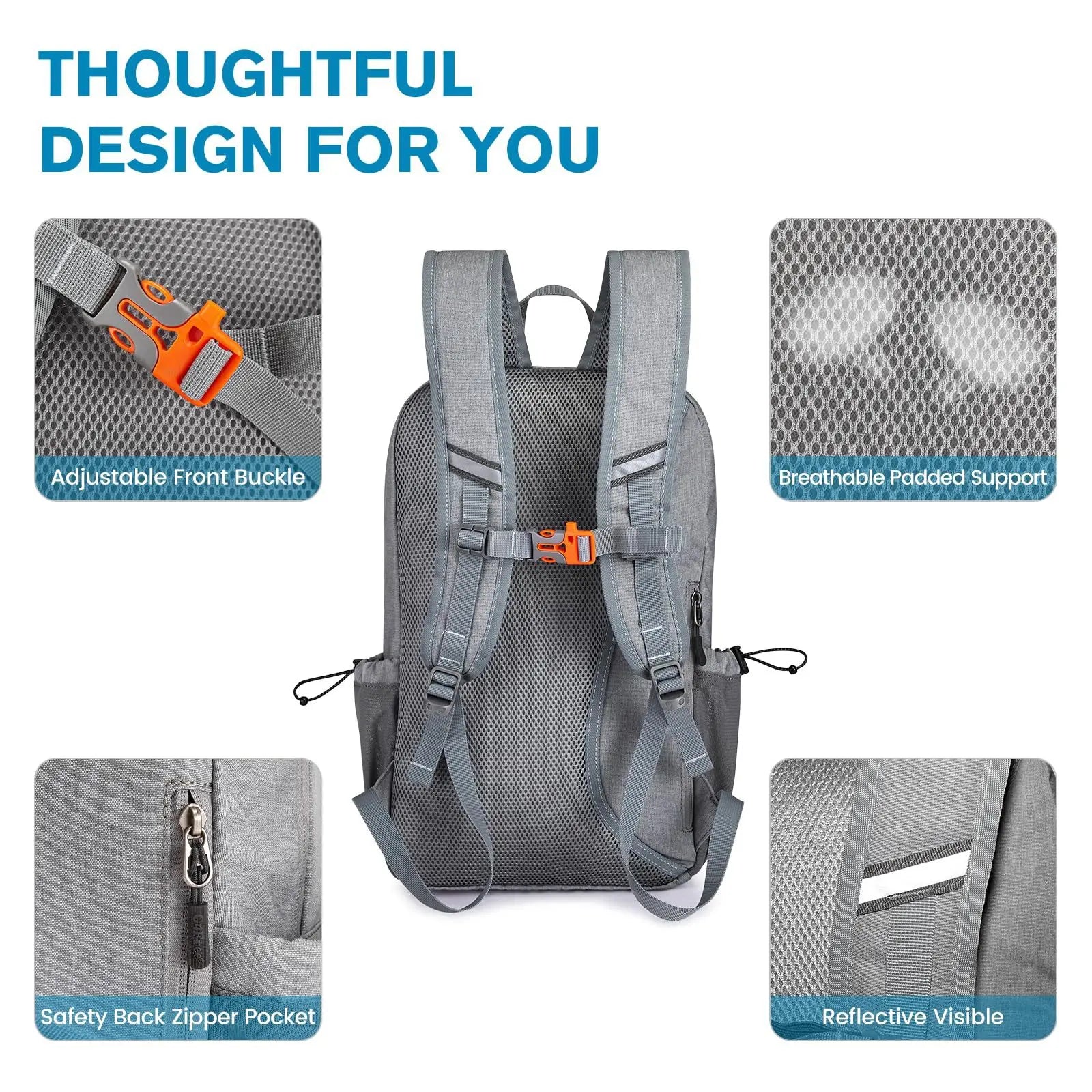 Portable Racket Rucksack Hiking Pickleball Rackets Backpack Large Capacity Pickleball Paddle Bag Nightlight Traveling Outing Bag