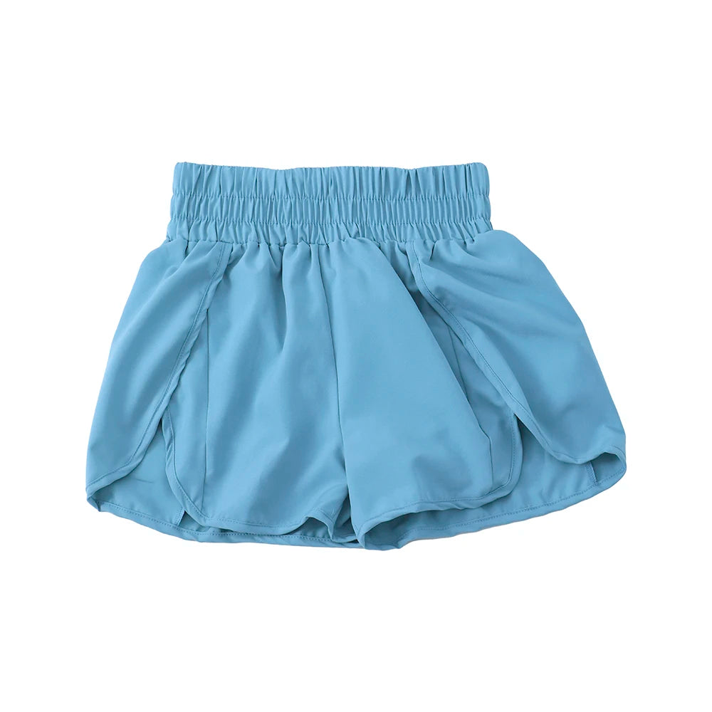 Short de sport pour femme, taille haute, idéal pour la course, avec poches et séchage rapide. Short de gym élastique.