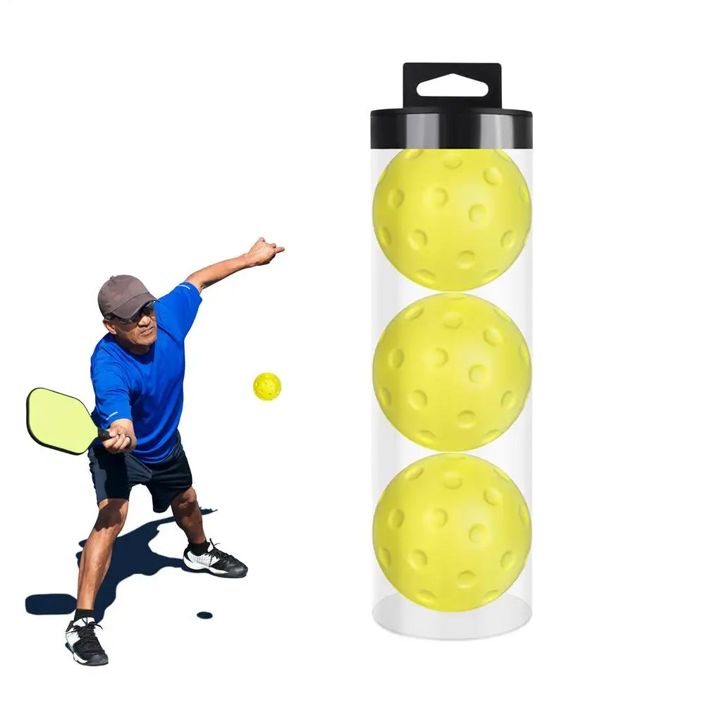 3PCS Indoor Pickleball Balls Silent Pickleballs 74mm Quite Warm Up Pickleball Drills Soft Hollow Practice Low Noise Pickle Ball