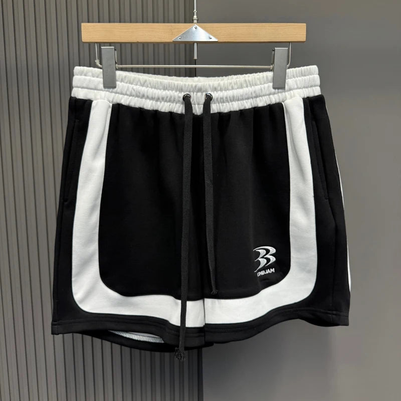 Splice Color Stripe Quick Dry Basketball Shorts Men Women Summer Loose Sports Drawstring Black Blue Sports Shortpants