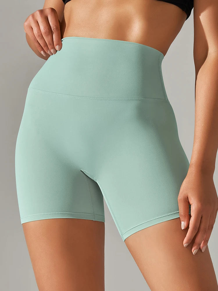 Short de sport pour femme, legging de yoga, short de fitness taille haute, anti-squat, séchage rapide, idéal pour le cyclisme et la salle de sport.