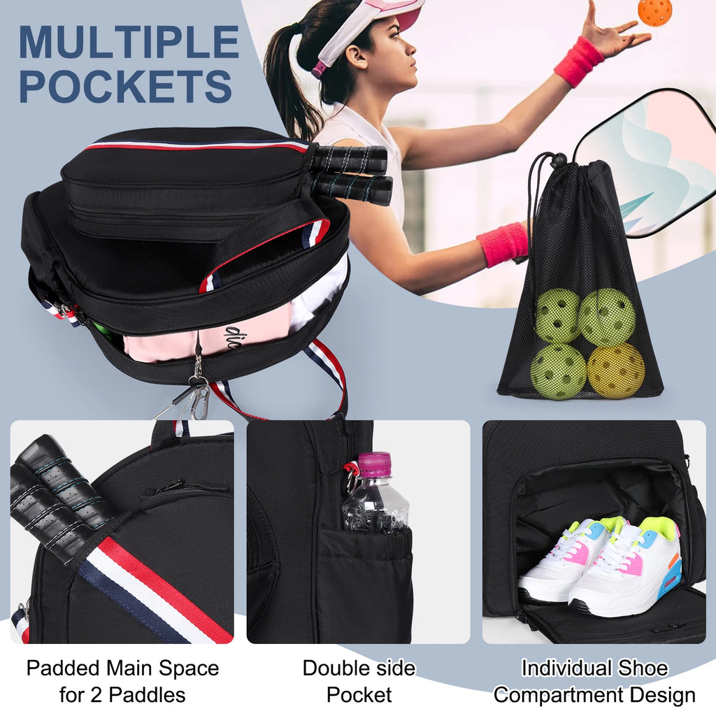 Sac à dos ajustable pour raquette de pickleball