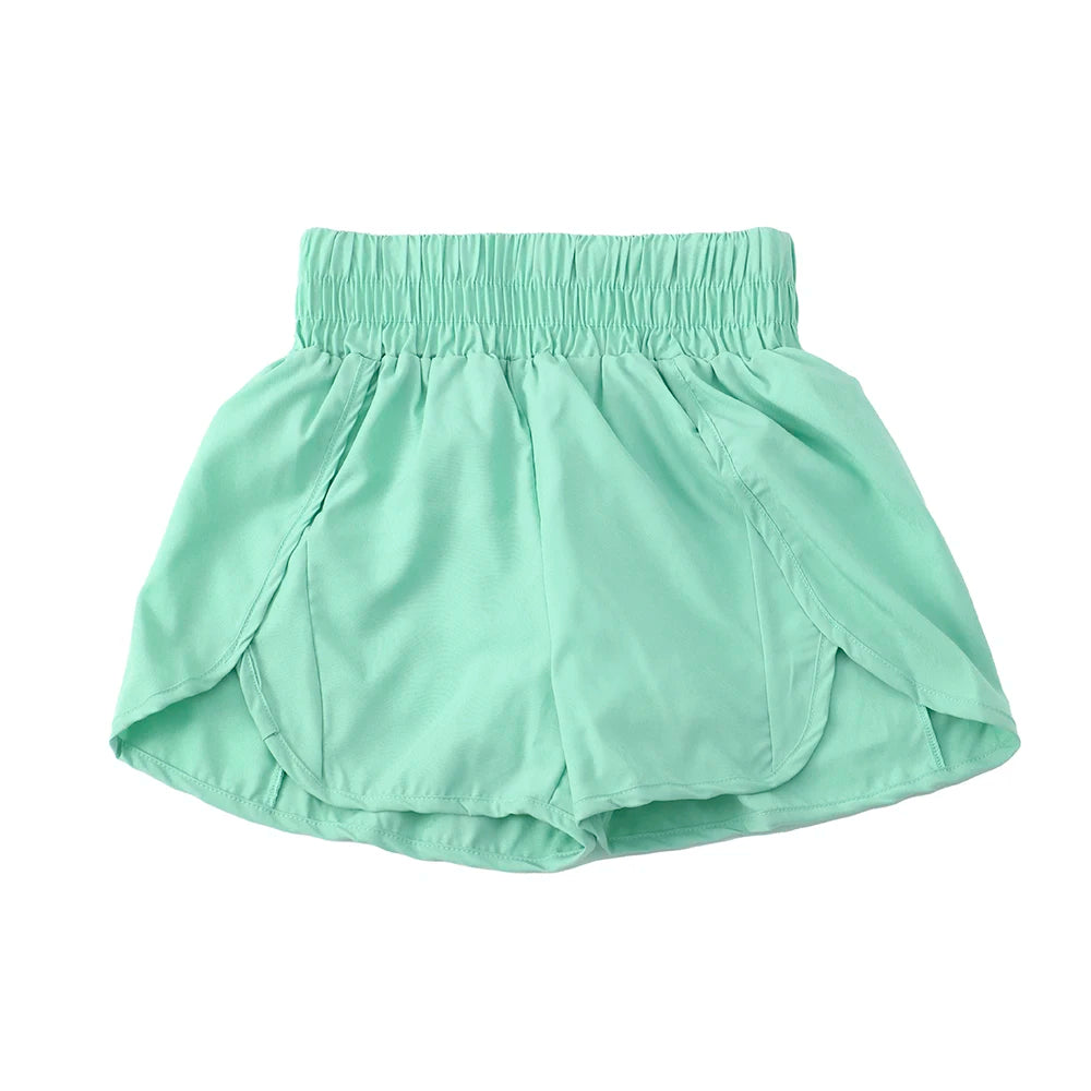 Short de sport pour femme, taille haute, idéal pour la course, avec poches et séchage rapide. Short de gym élastique.