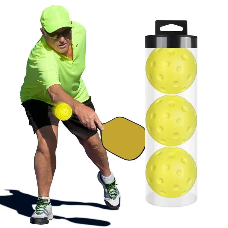 3PCS Indoor Pickleball Balls Silent Pickleballs 74mm Quite Warm Up Pickleball Drills Soft Hollow Practice Low Noise Pickle Ball