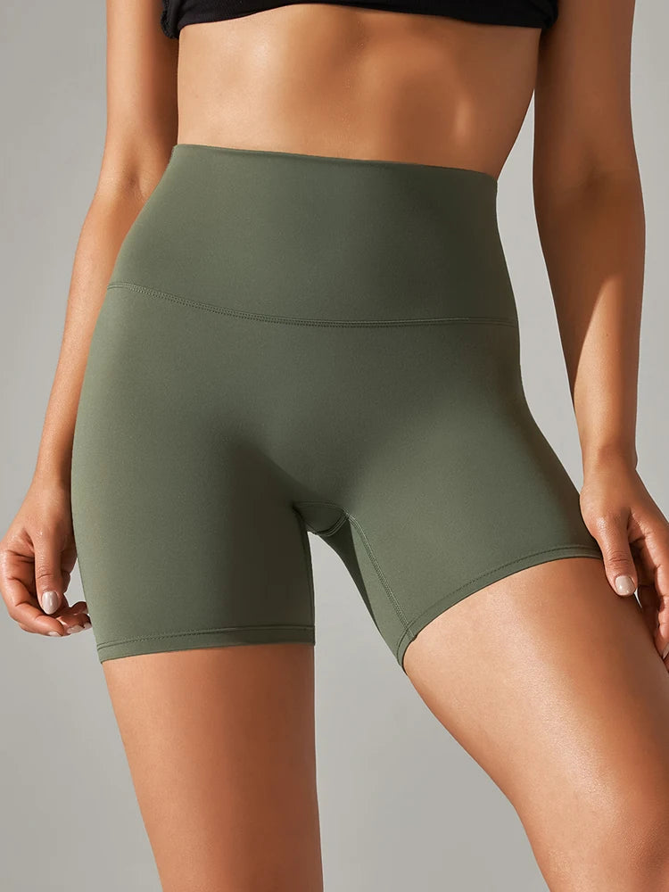 Short de sport pour femme, legging de yoga, short de fitness taille haute, anti-squat, séchage rapide, idéal pour le cyclisme et la salle de sport.