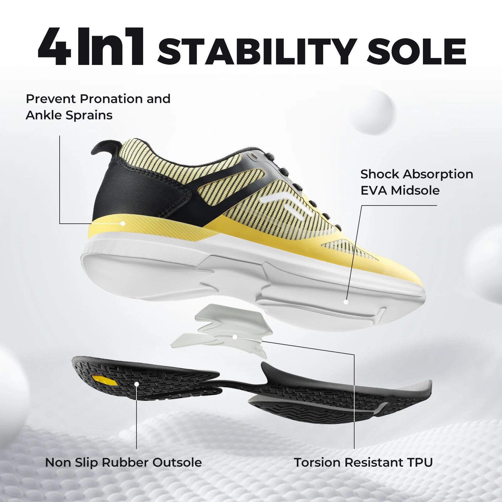 FitVille Men's Wide Pickleball Shoes Tennis Shoes Full Court Tennis Sneakers with Arch Support Lightweight Non-slip Sports Shoe