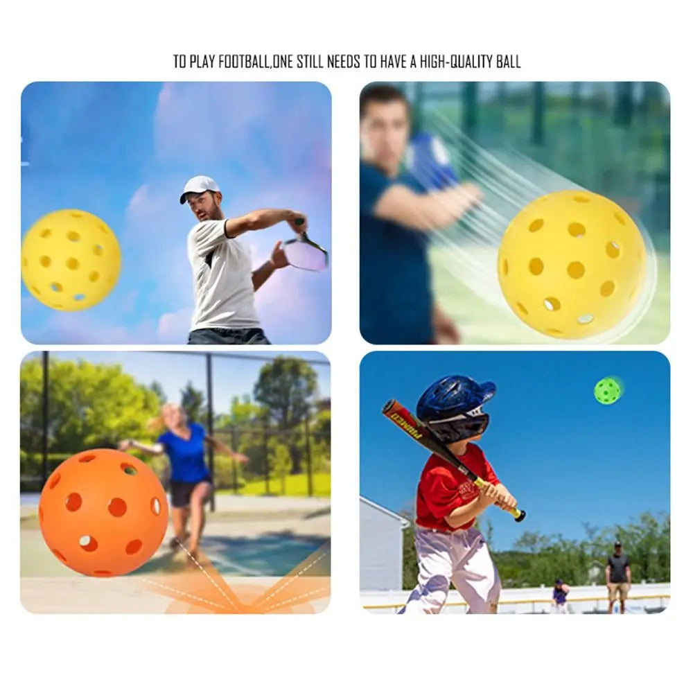 6pcs Portable 26 Holes Pickleball Balls Balanced PVC Pickle Balls with Bag True Flight High Bounce Competition Ball Indoor