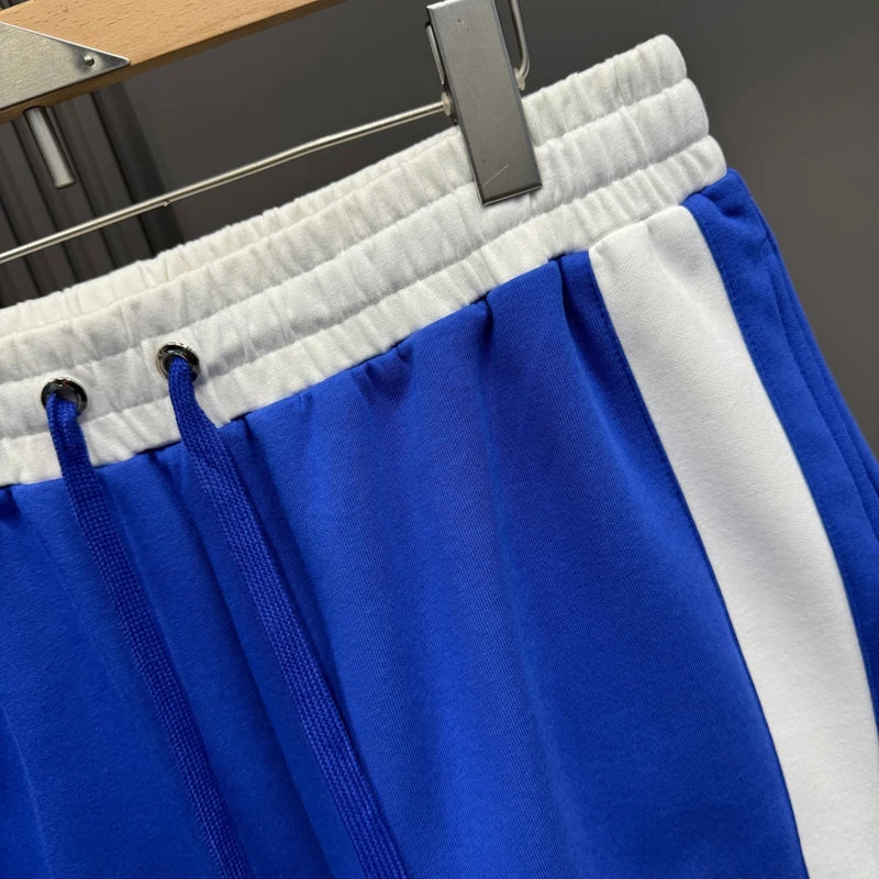 Splice Color Stripe Quick Dry Basketball Shorts Men Women Summer Loose Sports Drawstring Black Blue Sports Shortpants