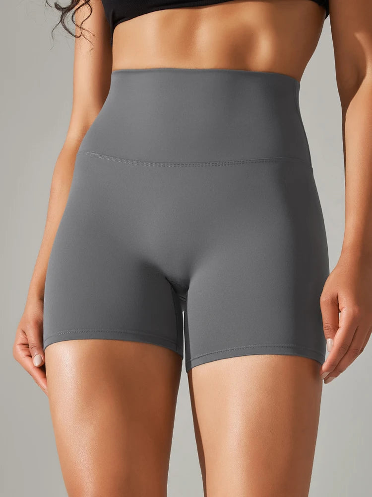 Short de sport pour femme, legging de yoga, short de fitness taille haute, anti-squat, séchage rapide, idéal pour le cyclisme et la salle de sport.