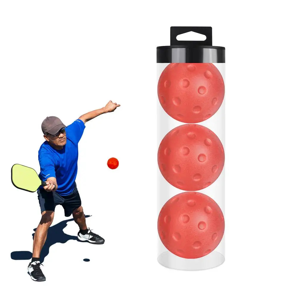 3PCS Indoor Pickleball Balls Silent Pickleballs 74mm Quite Warm Up Pickleball Drills Soft Hollow Practice Low Noise Pickle Ball
