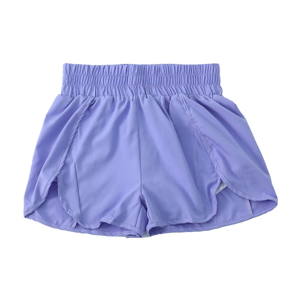 Short de sport pour femme, taille haute, idéal pour la course, avec poches et séchage rapide. Short de gym élastique.