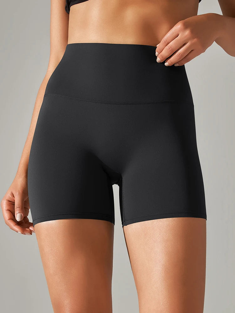 Short de sport pour femme, legging de yoga, short de fitness taille haute, anti-squat, séchage rapide, idéal pour le cyclisme et la salle de sport.