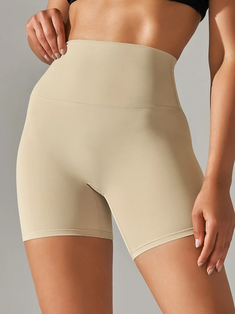 Short de sport pour femme, legging de yoga, short de fitness taille haute, anti-squat, séchage rapide, idéal pour le cyclisme et la salle de sport.