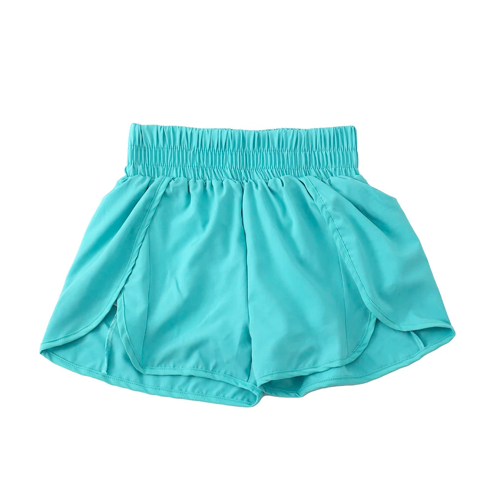 Short de sport pour femme, taille haute, idéal pour la course, avec poches et séchage rapide. Short de gym élastique.