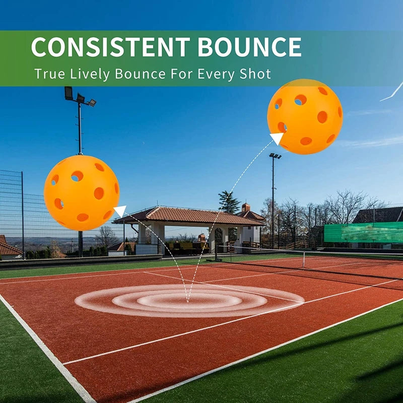 Indoor Pickleball Balls Paddle Ball 26 Holes Pickleball Sport Training Practice Plastic Pickleball Airflow Hollow Balls