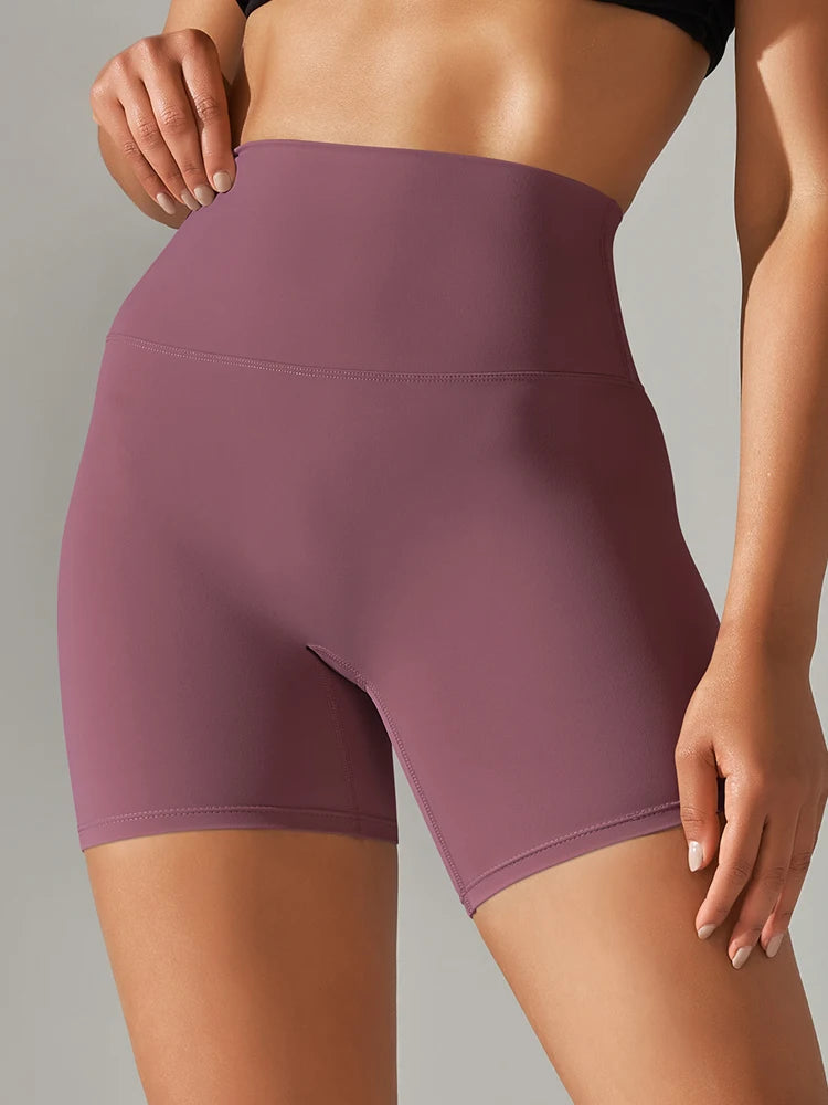 Short de sport pour femme, legging de yoga, short de fitness taille haute, anti-squat, séchage rapide, idéal pour le cyclisme et la salle de sport.