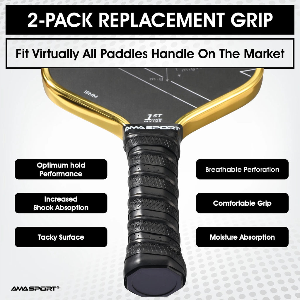 AMA SPORT 2 Grips/Pack Raquette de Pickleball Surgrip Poignée Poignée Professionnelle Antidérapante Accessoires de Pickleball