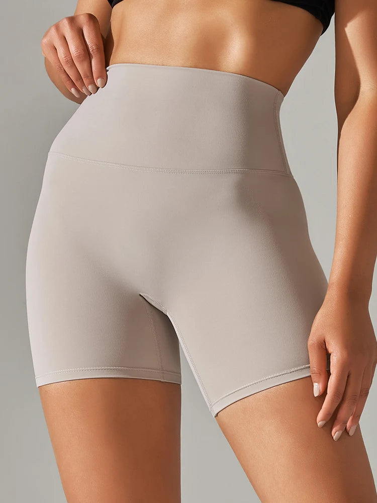 Short de sport pour femme, legging de yoga, short de fitness taille haute, anti-squat, séchage rapide, idéal pour le cyclisme et la salle de sport.
