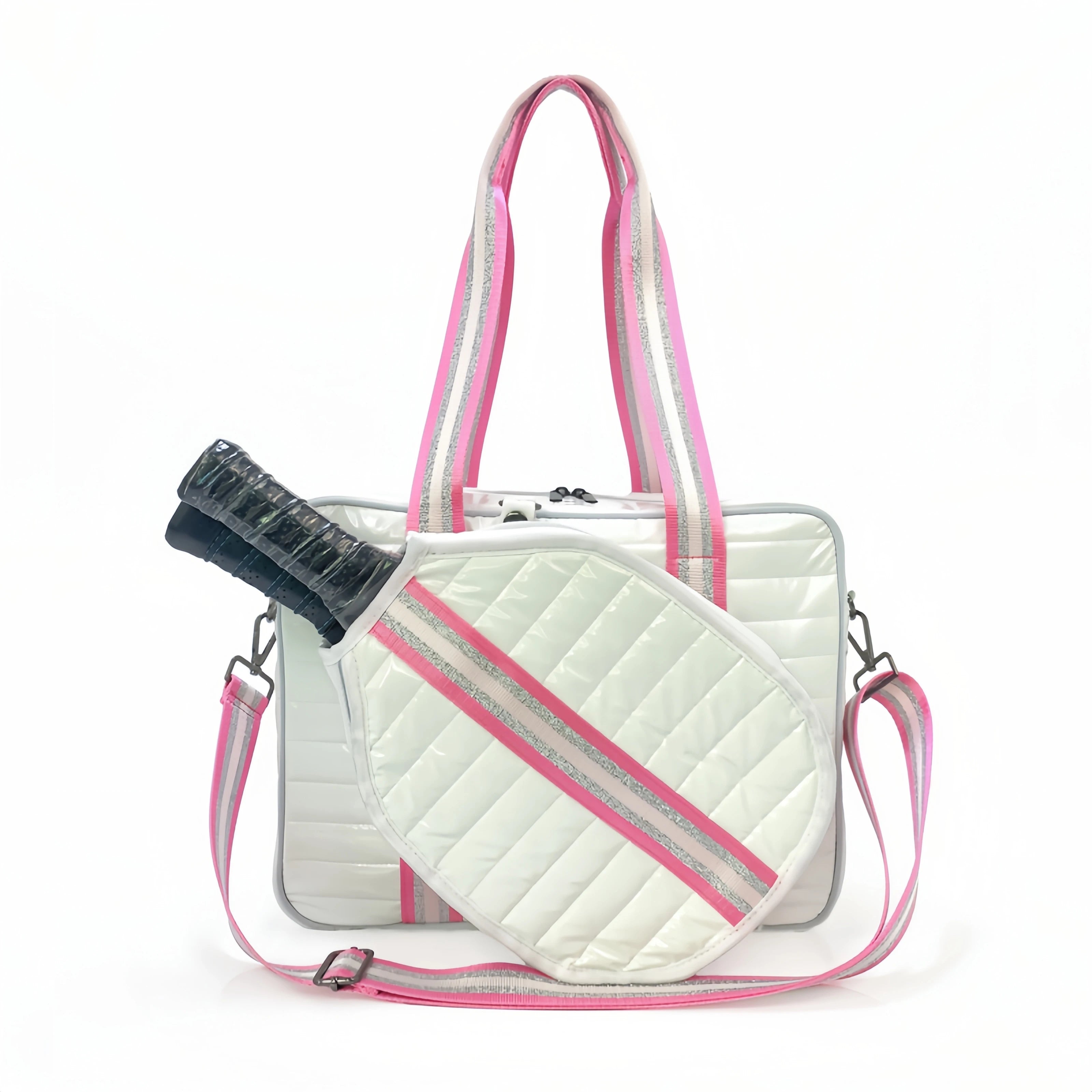 Neoprene Pickleball Bag for Women Quilted Puffer Pickleball Paddle Bag Pickle ball Racquet Bag  Large Pickleball Racket Sling