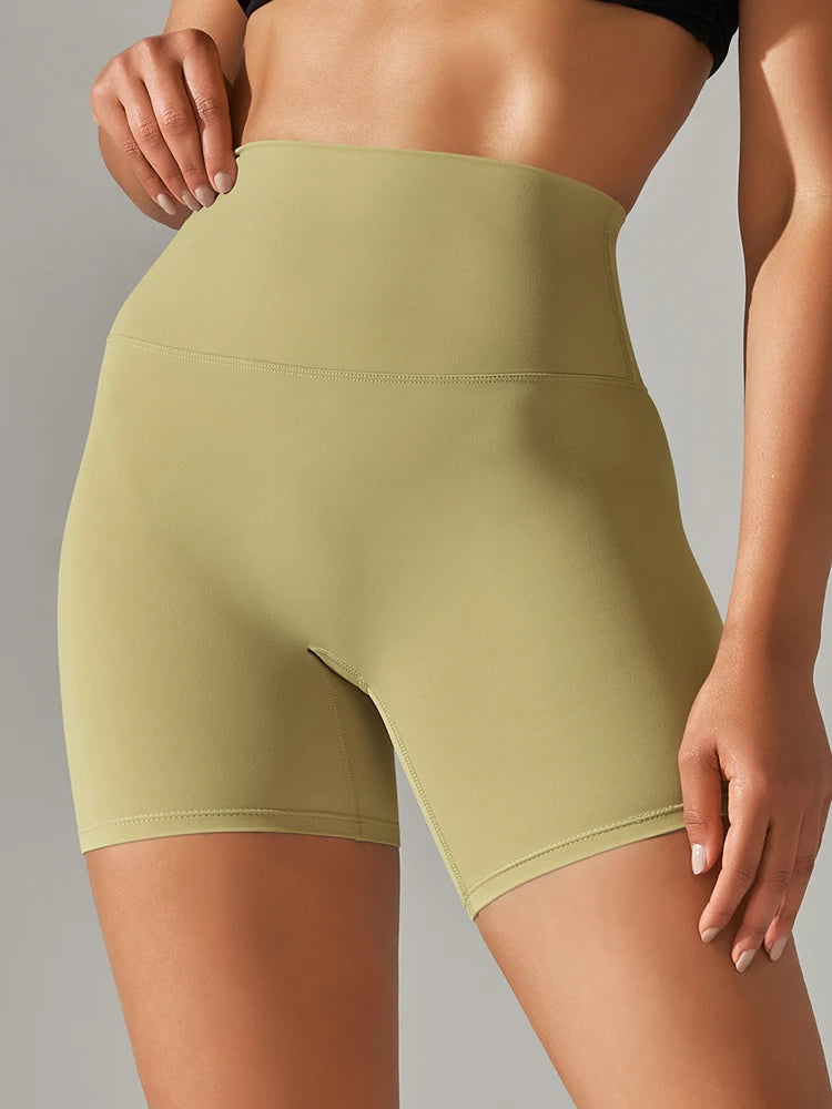 Short de sport pour femme, legging de yoga, short de fitness taille haute, anti-squat, séchage rapide, idéal pour le cyclisme et la salle de sport.