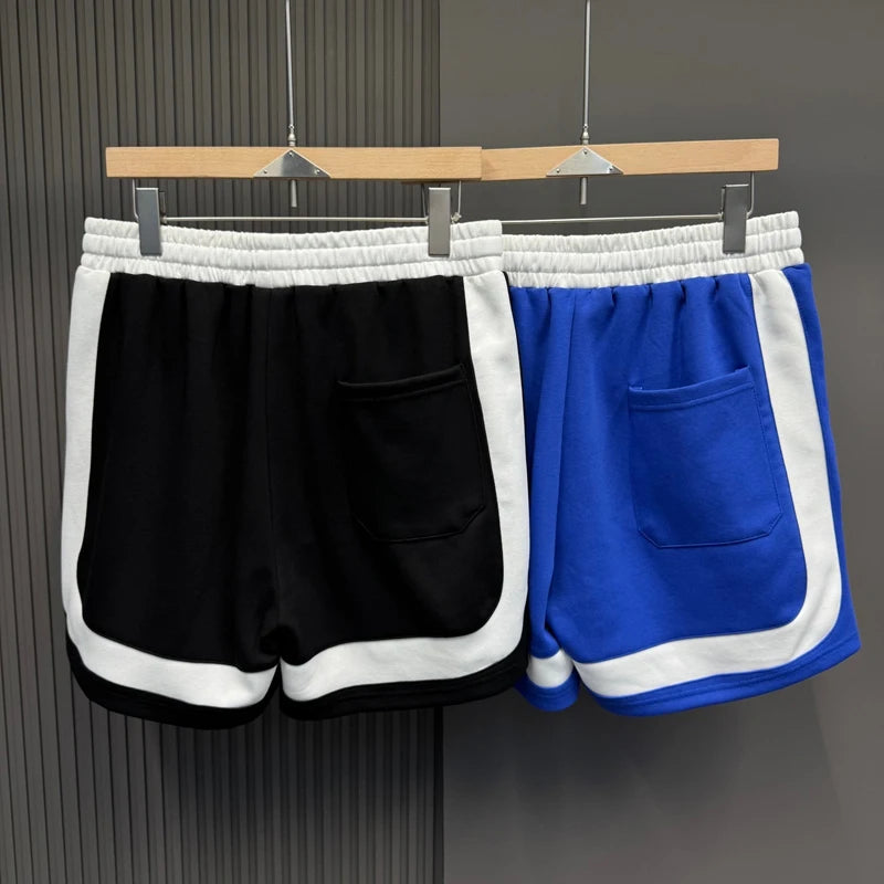 Splice Color Stripe Quick Dry Basketball Shorts Men Women Summer Loose Sports Drawstring Black Blue Sports Shortpants