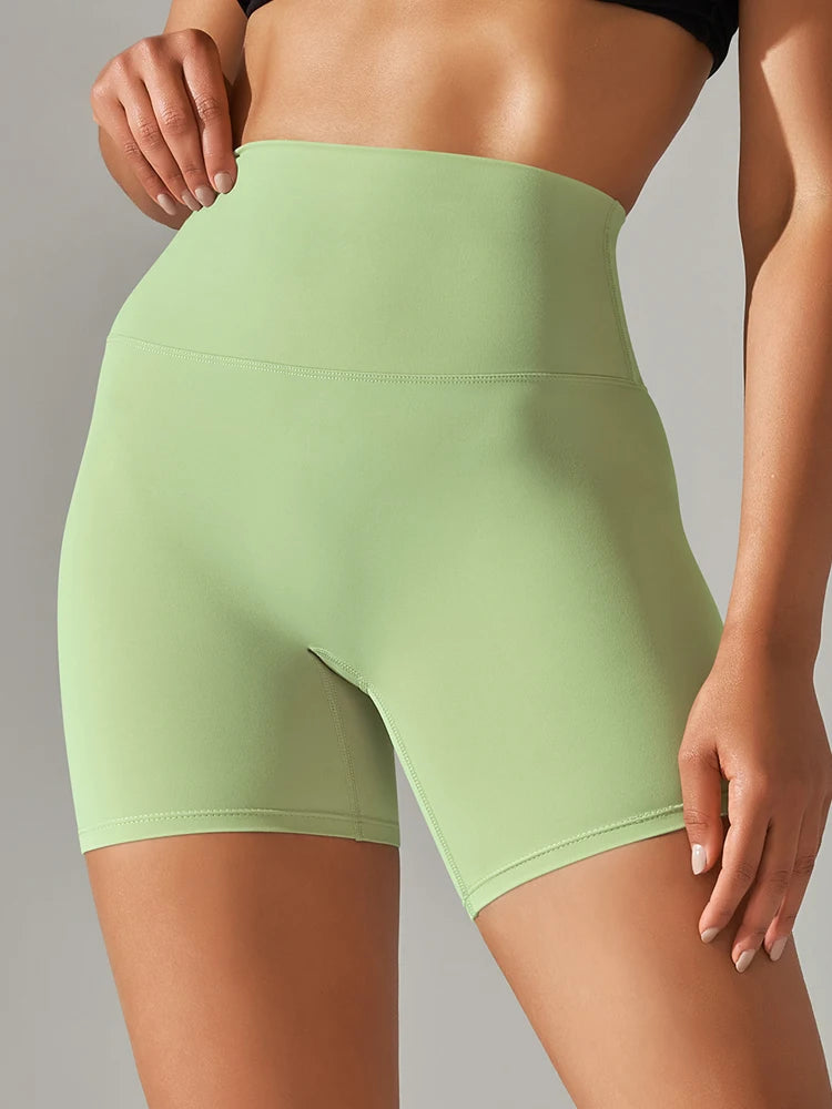 Short de sport pour femme, legging de yoga, short de fitness taille haute, anti-squat, séchage rapide, idéal pour le cyclisme et la salle de sport.