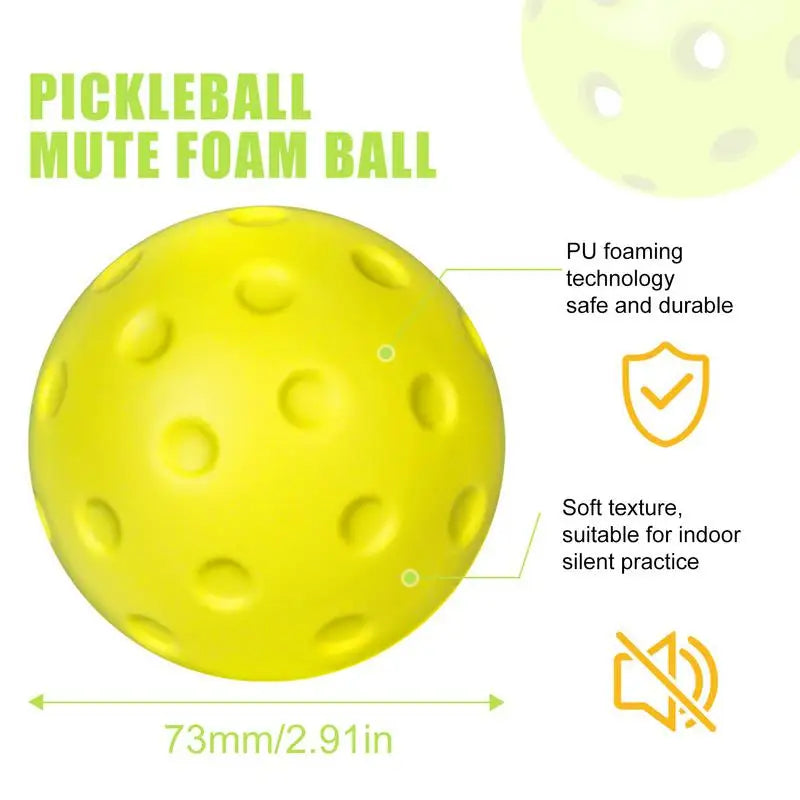 3PCS Indoor Pickleball Balls Silent Pickleballs 74mm Quite Warm Up Pickleball Drills Soft Hollow Practice Low Noise Pickle Ball