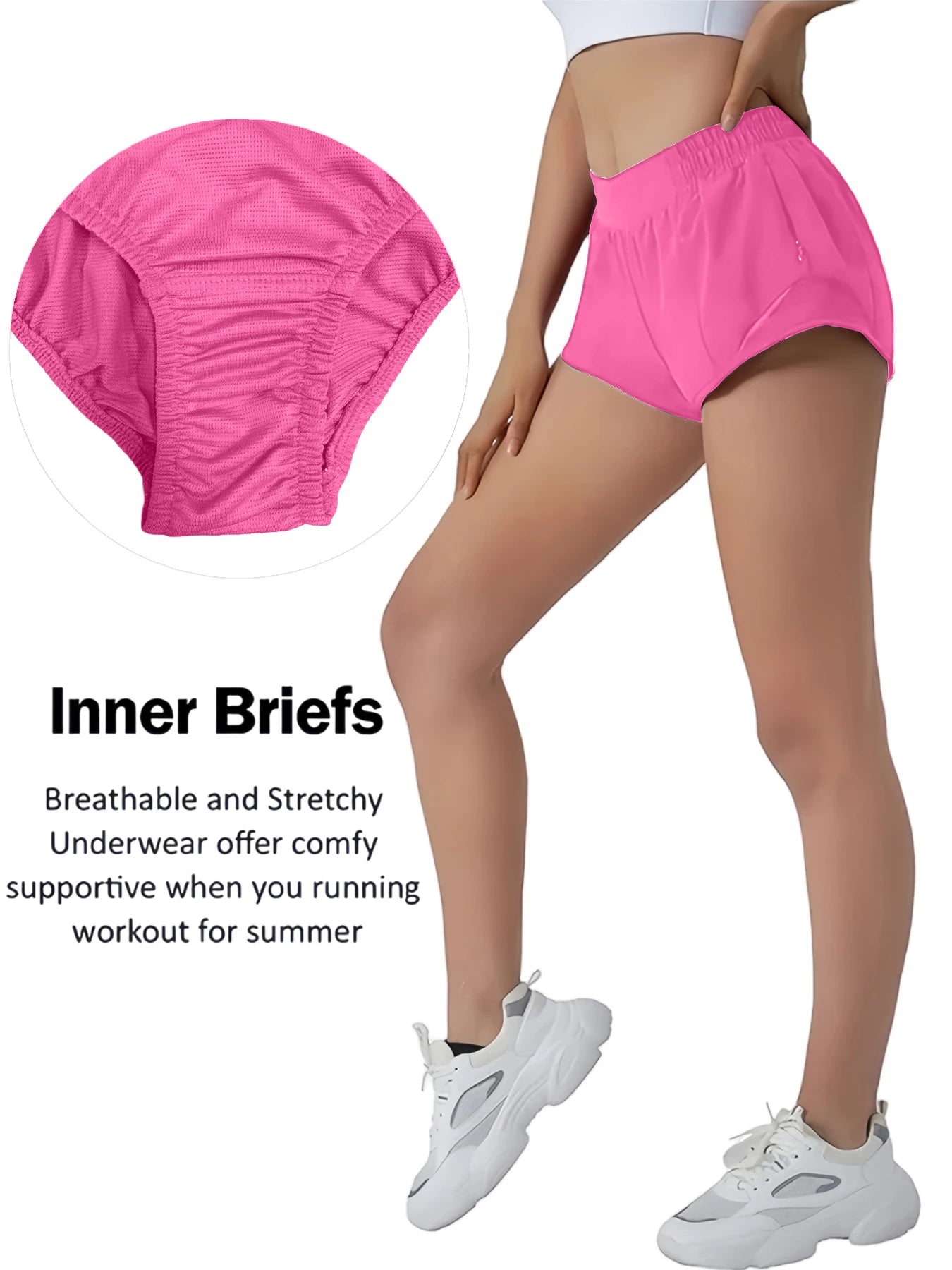 Short de sport à séchage rapide avec poches zippées doublées, short de running taille haute pour femme