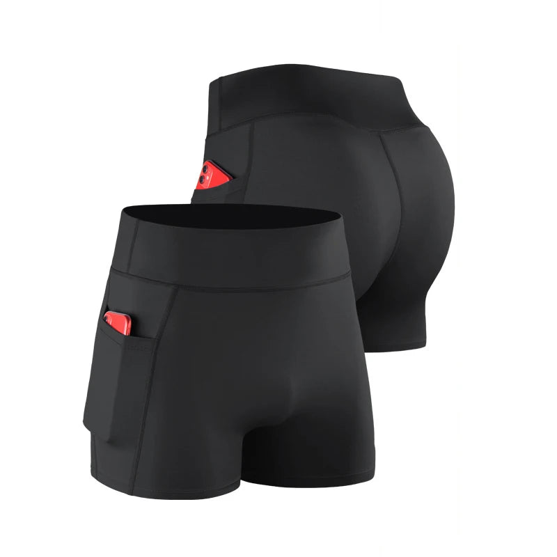 Men's Basic Quick Dry Sport Shorts Solid Color Breathable Moisture Wicking Athletic Boxer Briefs for Running Workout Fitness