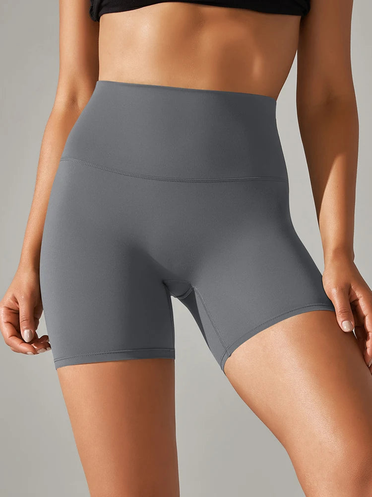Short de sport pour femme, legging de yoga, short de fitness taille haute, anti-squat, séchage rapide, idéal pour le cyclisme et la salle de sport.