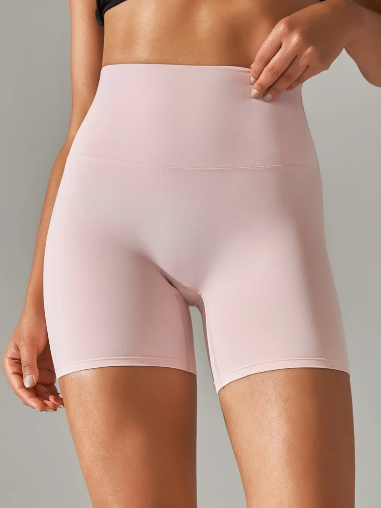 Short de sport pour femme, legging de yoga, short de fitness taille haute, anti-squat, séchage rapide, idéal pour le cyclisme et la salle de sport.