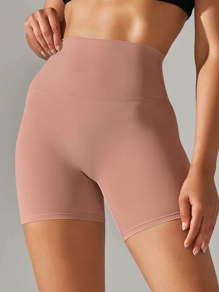 Short de sport pour femme, legging de yoga, short de fitness taille haute, anti-squat, séchage rapide, idéal pour le cyclisme et la salle de sport.