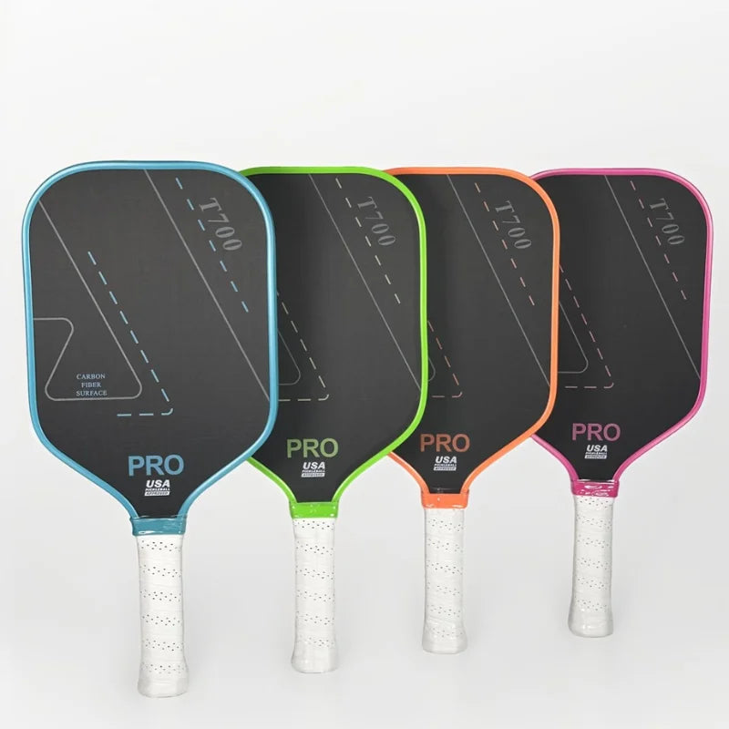 T700 Carbon Fiber Pickleball Paddle, Carbon Friction Surface, Polymer Honeycomb Core, Enhanced Power, Spin and Control, 16mm