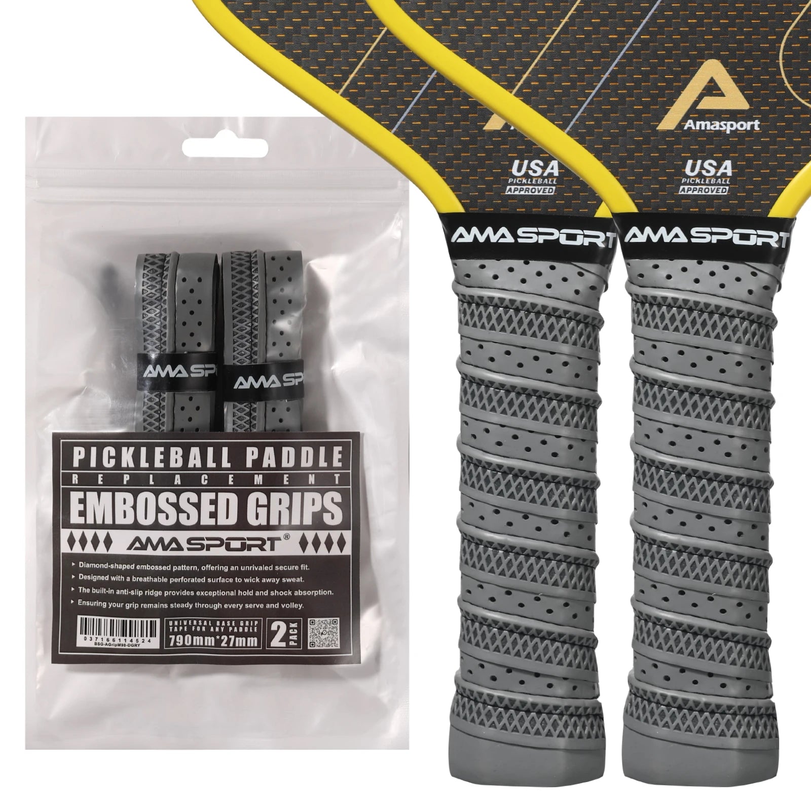AMA SPORRT 2 Grips/Pack Pickleball Paddle Racket Overgrip Handle Grip Professional Anti-slip Rackets Pickleball Accessories