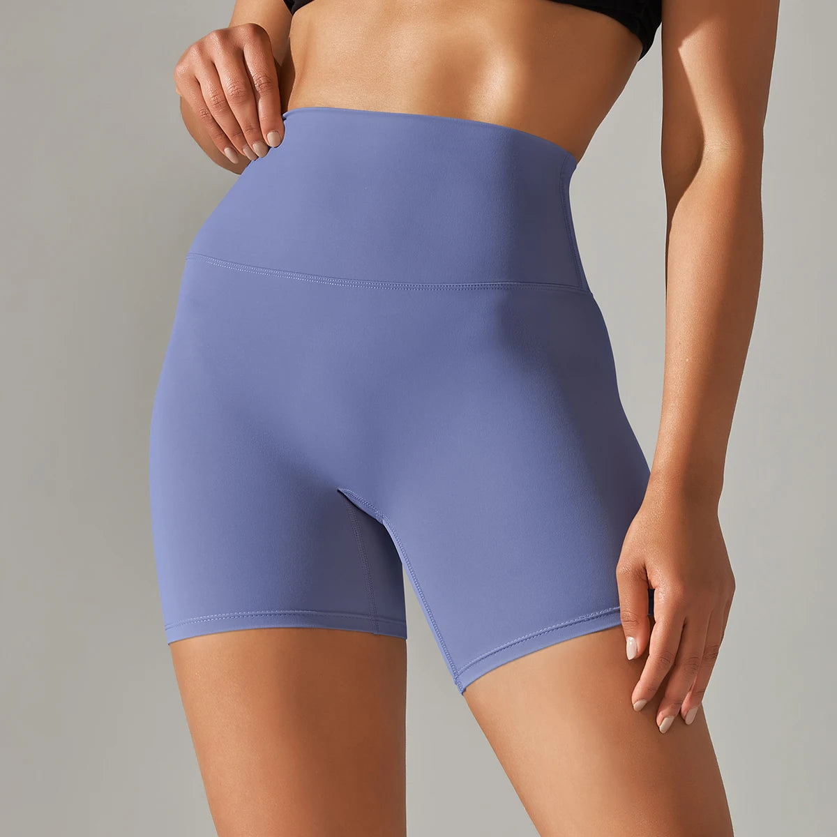 Short de sport pour femme, legging de yoga, short de fitness taille haute, anti-squat, séchage rapide, idéal pour le cyclisme et la salle de sport.