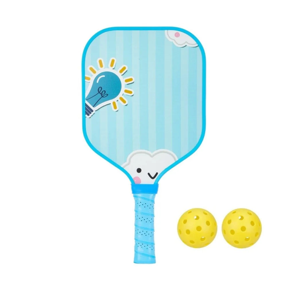 Cartoon Children's Pickleball Set Colorful Durable Children's Pickleball Rackets Non-Slip Grip 2 Balls 's Pickleball Set
