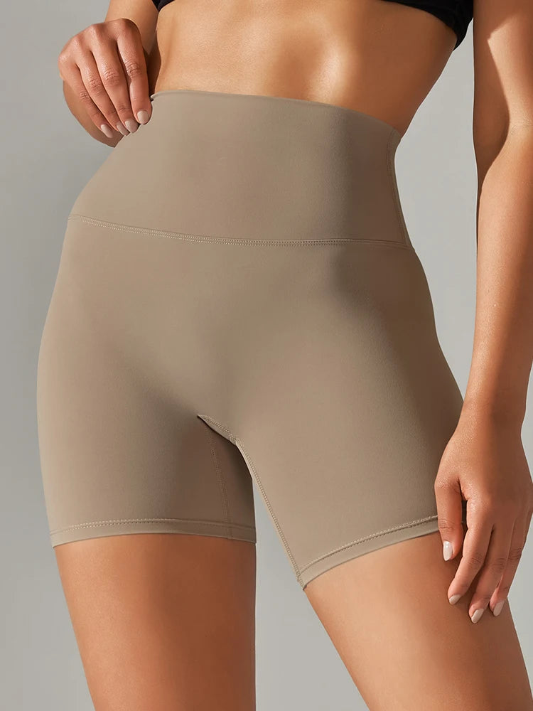 Short de sport pour femme, legging de yoga, short de fitness taille haute, anti-squat, séchage rapide, idéal pour le cyclisme et la salle de sport.