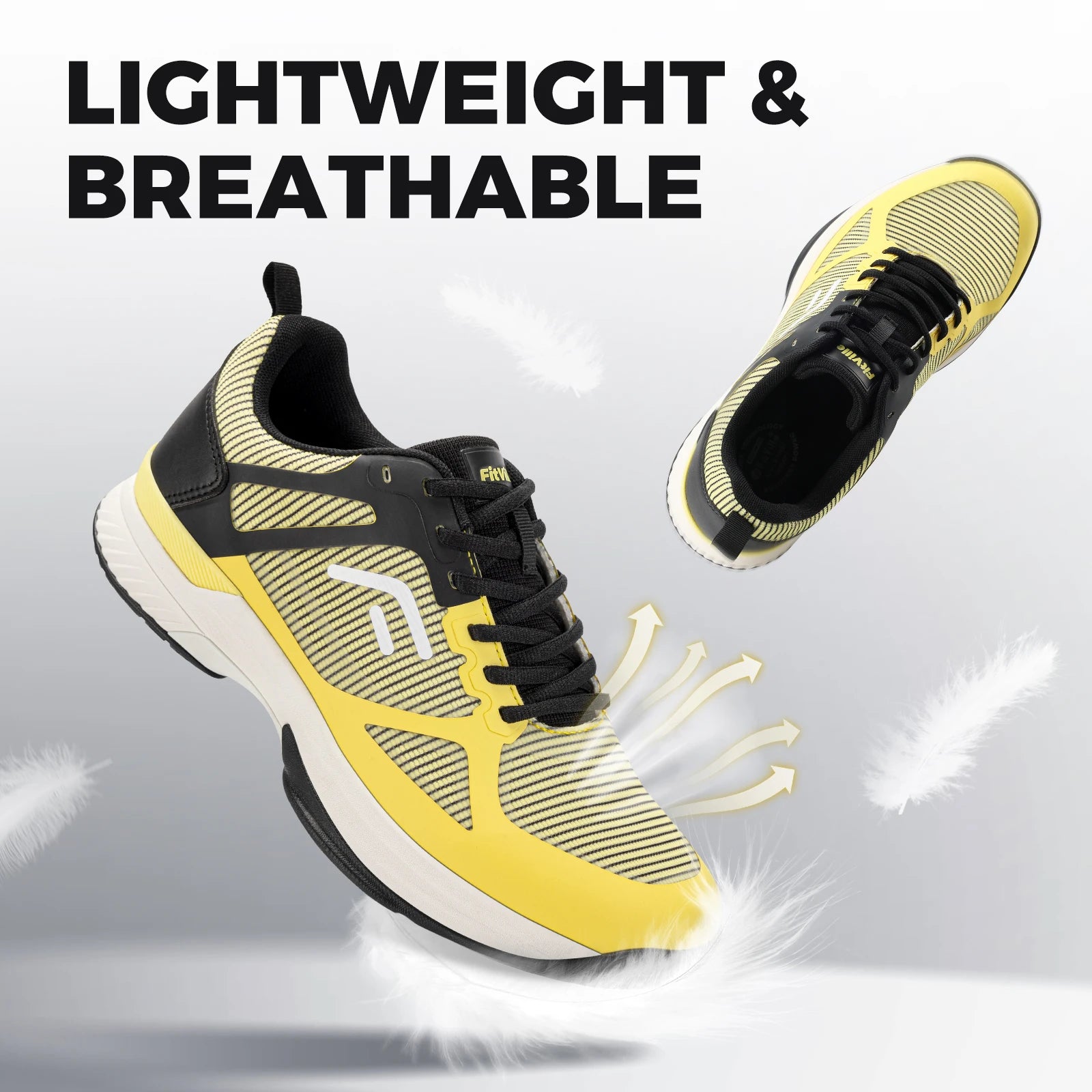 FitVille Men's Wide Pickleball Shoes Tennis Shoes Full Court Tennis Sneakers with Arch Support Lightweight Non-slip Sports Shoe