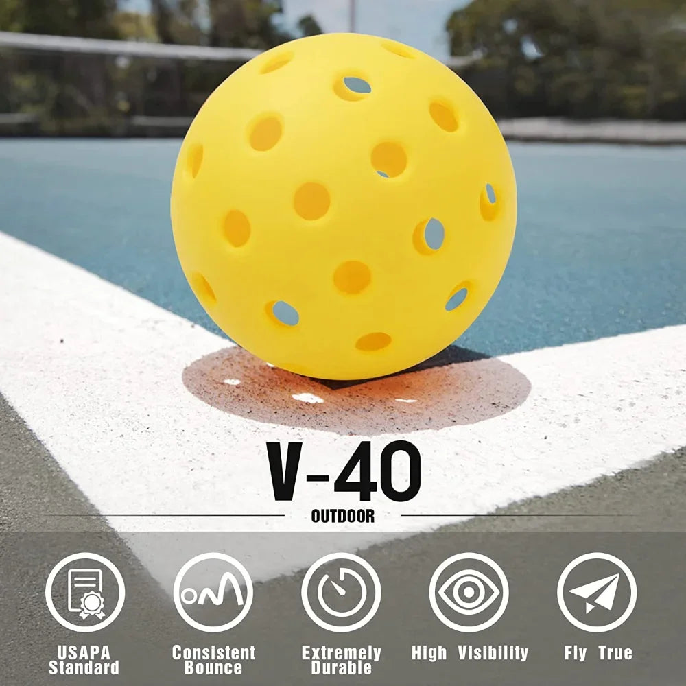 12pcs Indoor Pickleball Balls 40 Holes Colorful and Durable Pickleballs 72mm Training Ball Practice Entertainment Pickleball