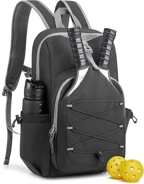 Sac à dos portable pour raquettes de pickleball, grande capacité, avec veilleuse intégrée, idéal pour la randonnée et les sorties.