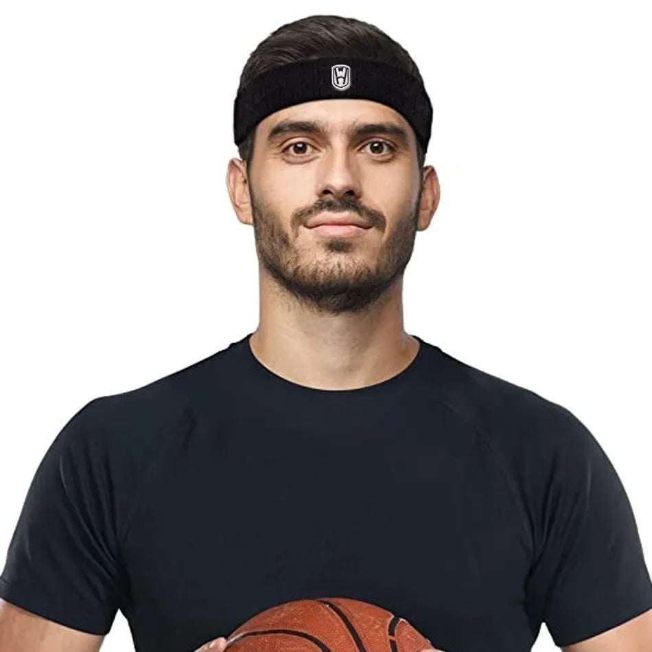 WOSWEIR - Bandeau de sport en coton élastique, idéal pour femmes et hommes (basketball, gym, fitness, volley-ball, tennis).