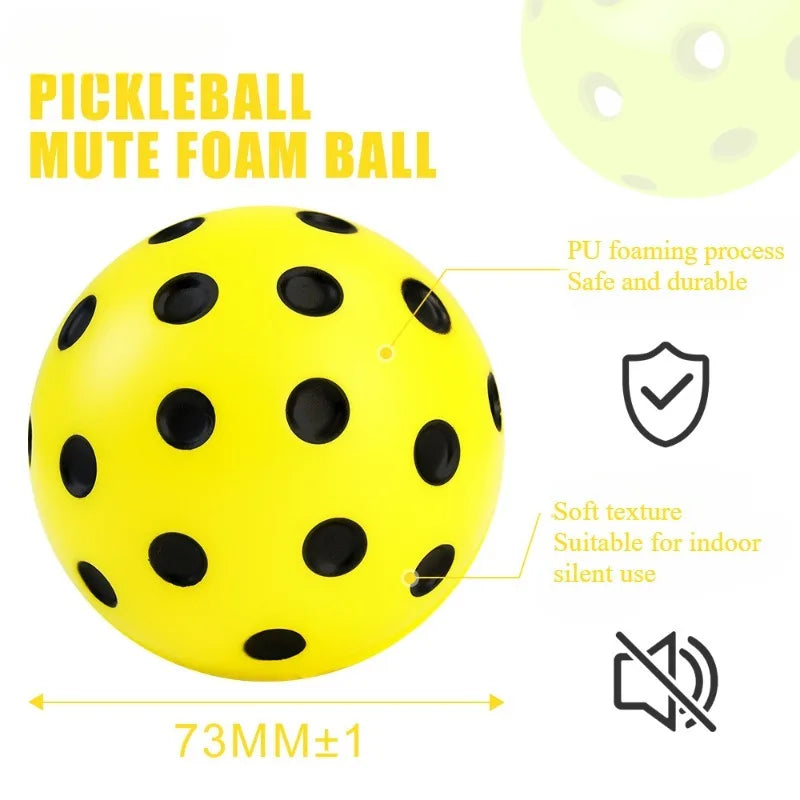 1 balle de pickleball silencieuse pour l'intérieur, idéale pour s'entraîner en intérieur. Balle en mousse PU à rebond élevé, ne dérange pas les autres joueurs.