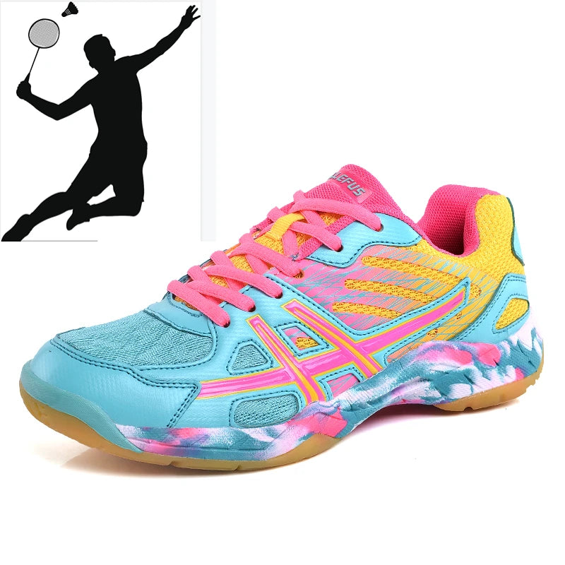 Chaussures de sport pour femmes et hommes, chaussures de badminton professionnelles, chaussures de tennis confortables et respirantes, chaussures de volley-ball amortissantes pour hommes