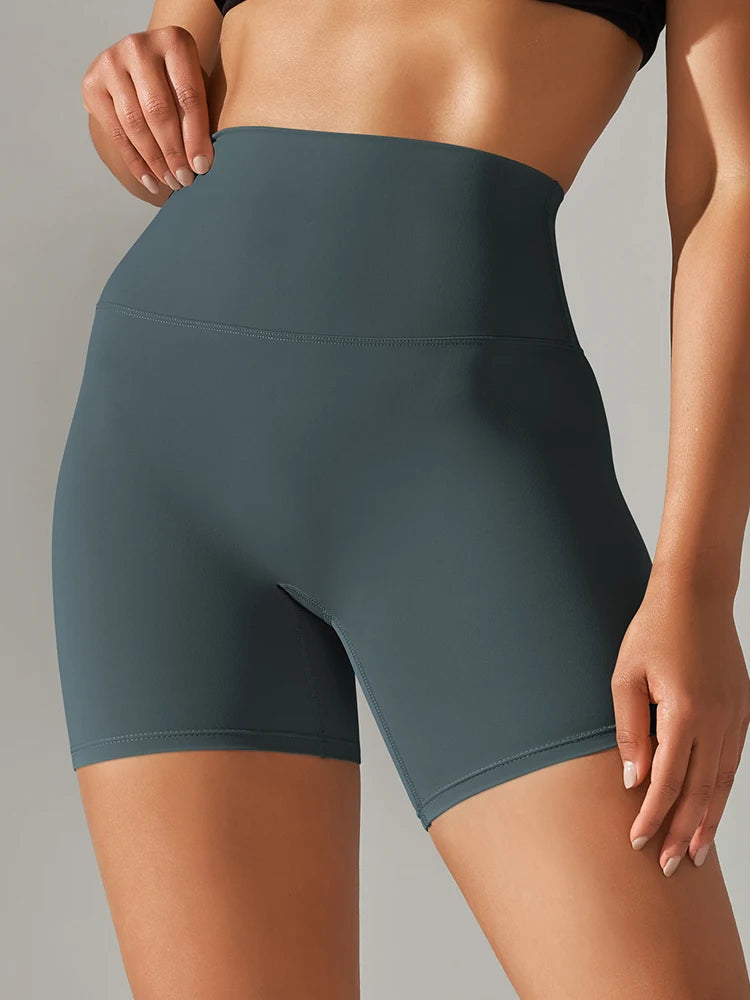 Short de sport pour femme, legging de yoga, short de fitness taille haute, anti-squat, séchage rapide, idéal pour le cyclisme et la salle de sport.