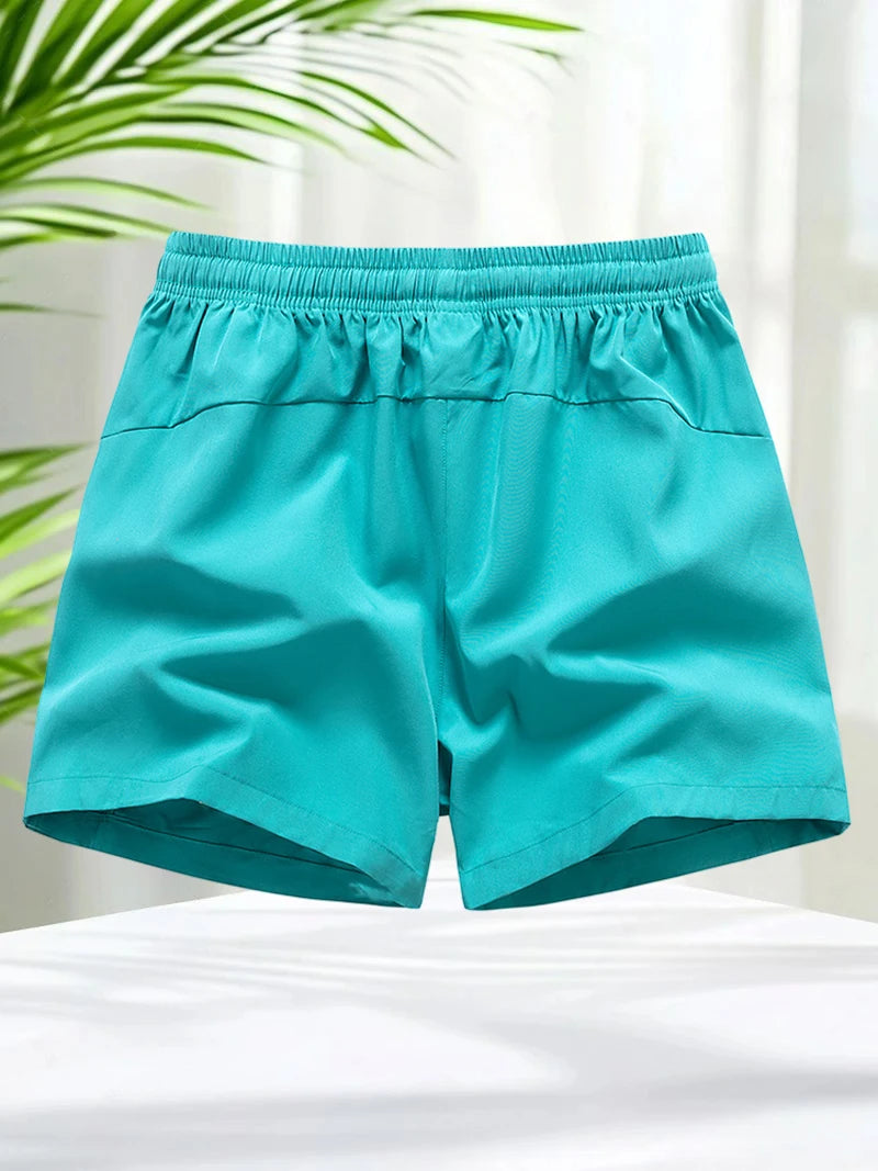 Short à séchage rapide pour homme, short d'entraînement de 12,5 cm, vêtement de sport pour homme, short de course à cordon, pantalon de fitness et de gym respirant avec trou.