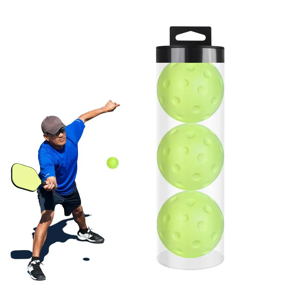 3PCS Indoor Pickleball Balls Silent Pickleballs 74mm Quite Warm Up Pickleball Drills Soft Hollow Practice Low Noise Pickle Ball