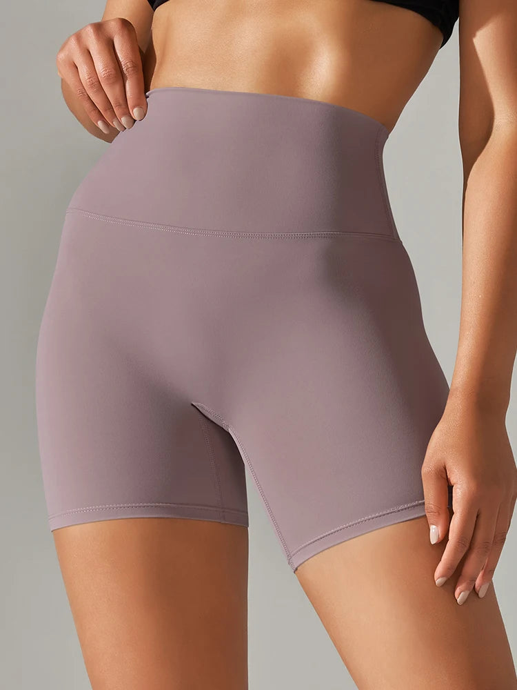 Short de sport pour femme, legging de yoga, short de fitness taille haute, anti-squat, séchage rapide, idéal pour le cyclisme et la salle de sport.