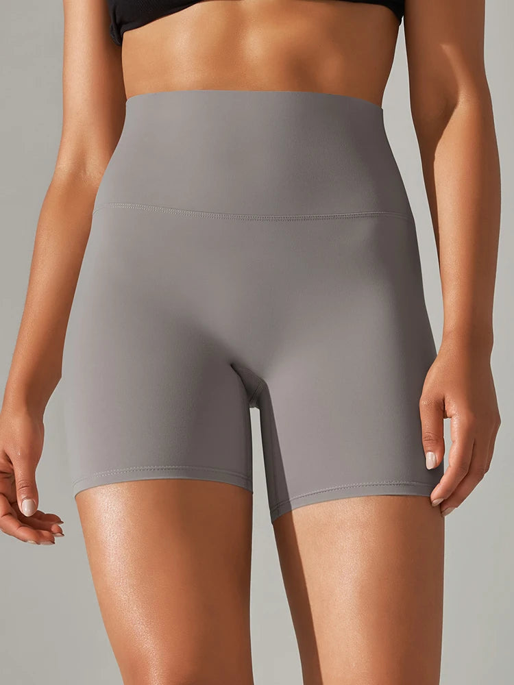 Short de sport pour femme, legging de yoga, short de fitness taille haute, anti-squat, séchage rapide, idéal pour le cyclisme et la salle de sport.