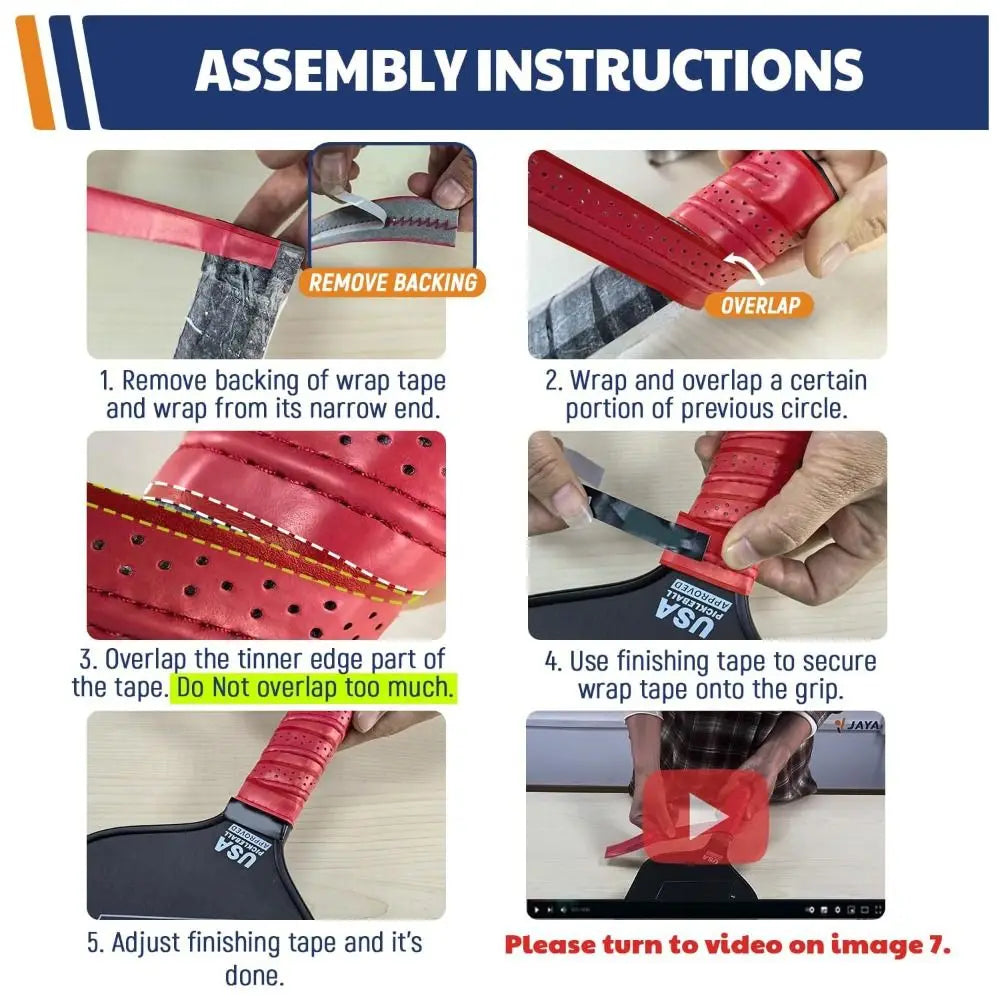 1 paquet de ruban adhésif antidérapant et absorbant la transpiration pour raquette de pickleball, perforé et universel.